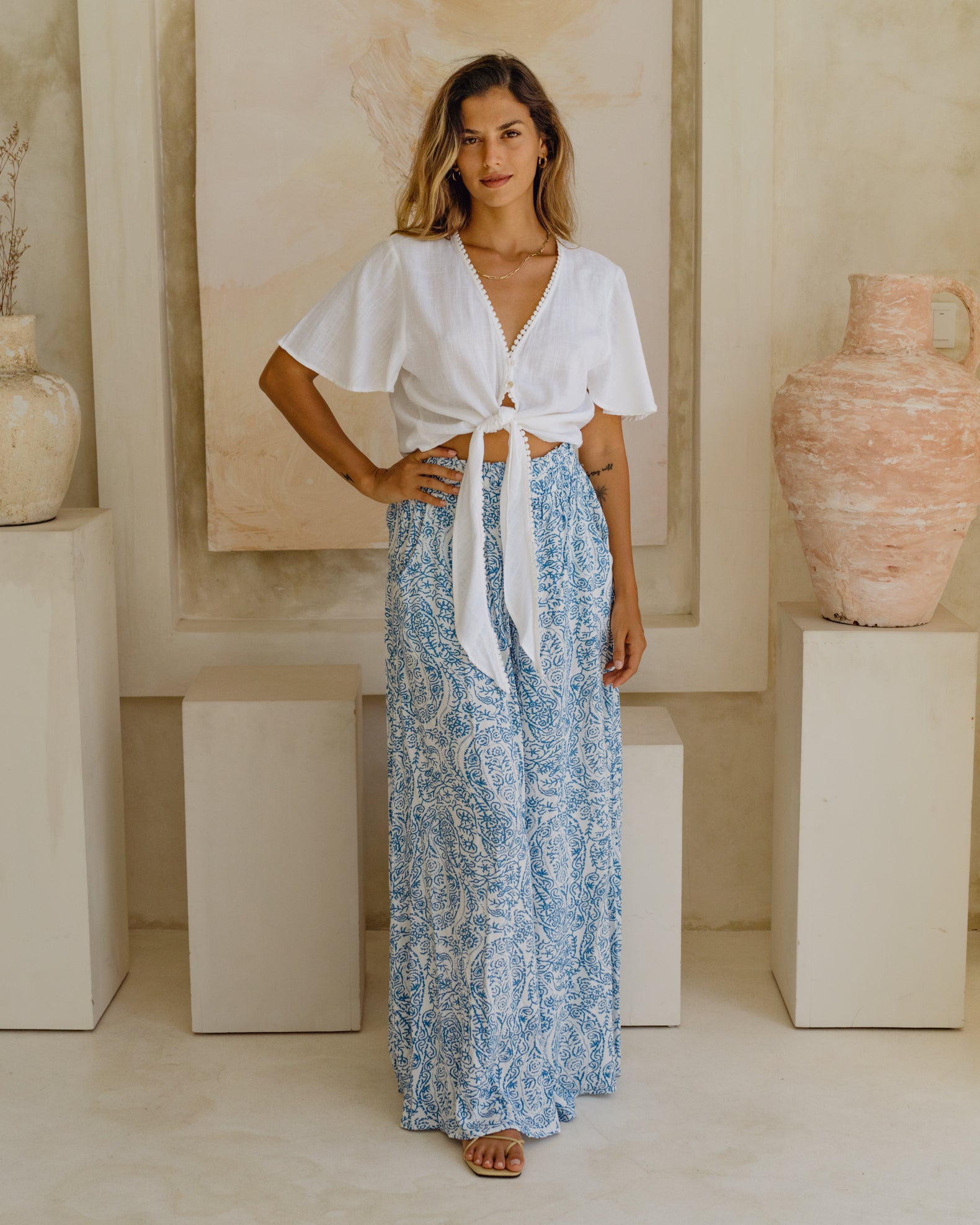 Blue hotsell boho pants