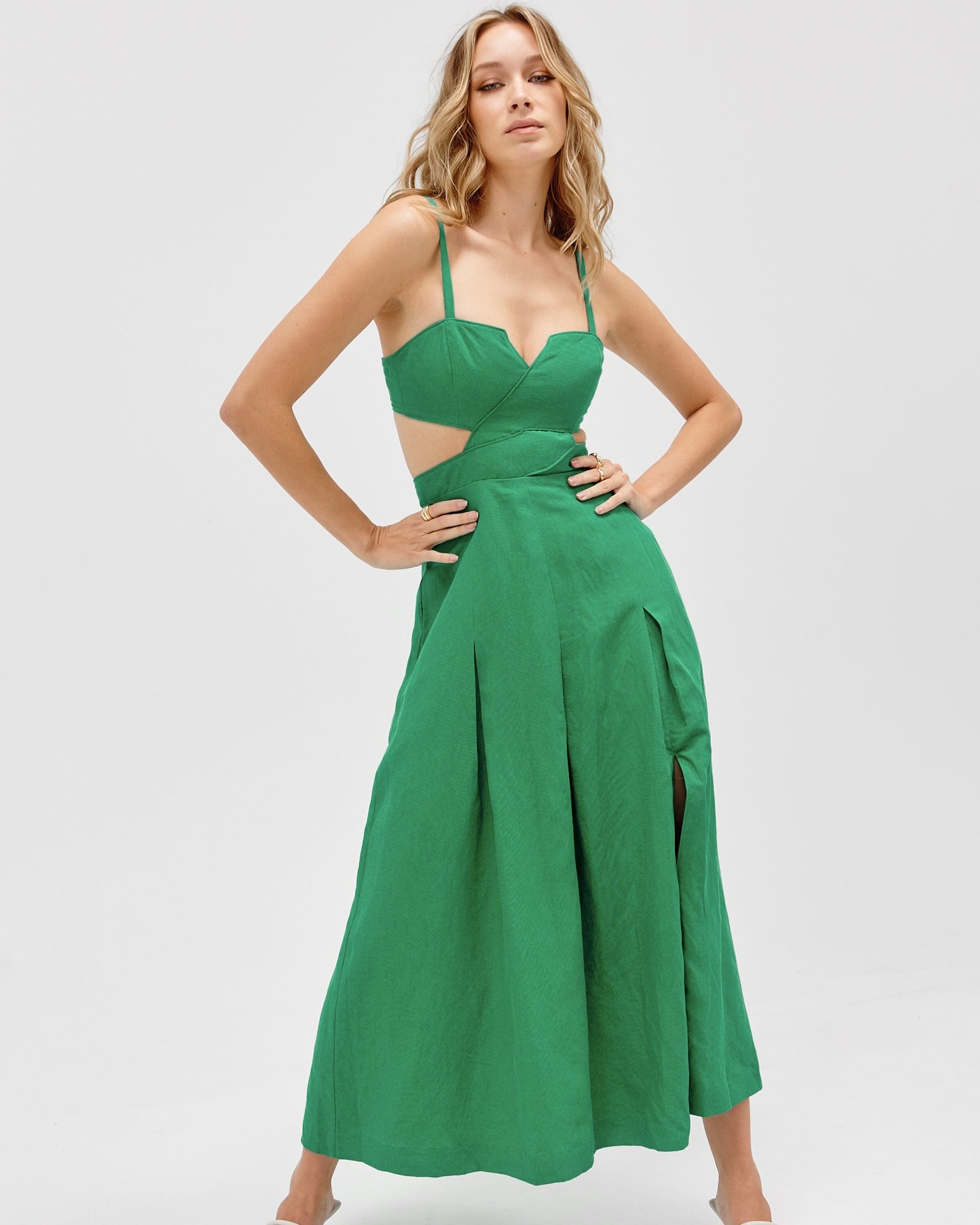 Green formal clearance midi dress