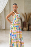 Ambrosia Multicolour Abstract Tiered Maxi Dress