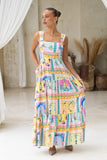 Ambrosia Multicolour Abstract Tiered Maxi Dress