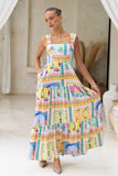 Ambrosia Multicolour Abstract Tiered Maxi Dress