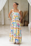 Ambrosia Multicolour Abstract Tiered Maxi Dress