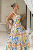 Ambrosia Multicolour Abstract Tiered Maxi Dress