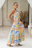 Ambrosia Multicolour Abstract Tiered Maxi Dress