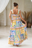 Ambrosia Multicolour Abstract Tiered Maxi Dress