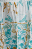 Wisteria Blue Tropical Button Down Maxi Dress