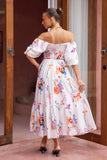 Lorelai Multicolour Floral Puff Sleeve Midi Dress