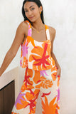 Calinda Orange Abstract Jumpsuit