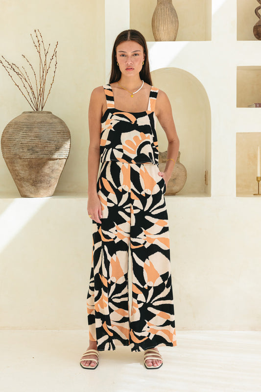 Petra Black Abstract Jumpsuit