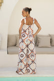 Kalani Brown Abstract Tile Jumpsuit