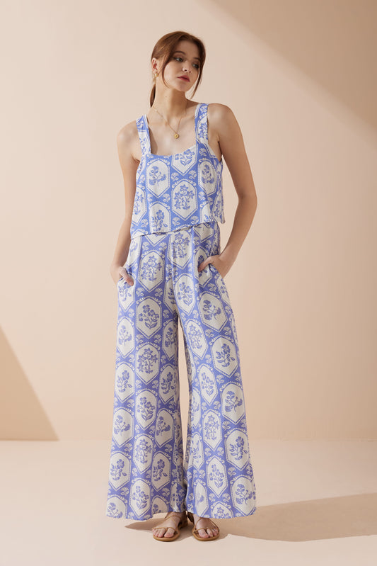 Delilah Blue Floral Jumpsuit