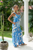 Vale Blue Tropical Jumpsuit