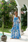 Vale Blue Tropical Jumpsuit