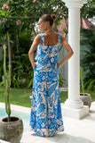 Vale Blue Tropical Jumpsuit