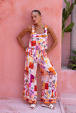 Saffron Orange Abstract Jumpsuit