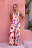 Saffron Orange Abstract Jumpsuit