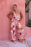 Saffron Orange Abstract Jumpsuit