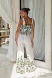 Sabina Green Tropical Jumpsuit