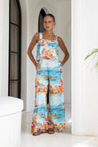 Seaside Blue Abstract Jumpsuit