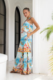 Seaside Blue Abstract Jumpsuit