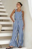 Ellis Blue Stripe Jumpsuit