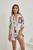 Mira Brown Sea Shells Tropical Playsuit