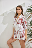 Mira Brown Sea Shells Tropical Playsuit