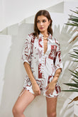 Mira Brown Sea Shells Tropical Playsuit