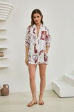 Mira Brown Sea Shells Tropical Playsuit