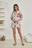 Mira Brown Sea Shells Tropical Playsuit