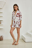 Mira Brown Sea Shells Tropical Playsuit