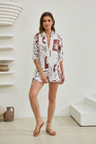 Mira Brown Sea Shells Tropical Playsuit