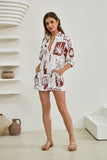 Mira Brown Sea Shells Tropical Playsuit