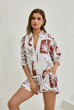 Mira Brown Sea Shells Tropical Playsuit