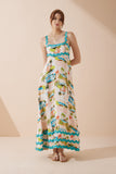 Beach Club Pink Abstract Ric Rac Maxi Dress