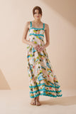 Beach Club Pink Abstract Ric Rac Maxi Dress