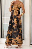 Estella Black Abstract Floral Ric Rac Maxi Dress