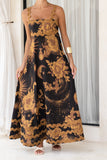 Estella Black Abstract Floral Ric Rac Maxi Dress