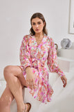 Anthea Pink Floral Long Sleeve Mini Dress