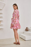 Anthea Pink Floral Long Sleeve Mini Dress