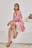 Anthea Pink Floral Long Sleeve Mini Dress