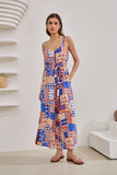 Cordelia Blue Abstract Patchwork Jumpsuit