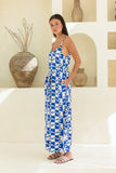 Nysa Blue Geo Tile Jumpsuit