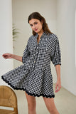 Noralee Black Gingham Ric Rac Mini Dress