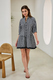 Noralee Black Gingham Ric Rac Mini Dress