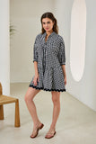 Noralee Black Gingham Ric Rac Mini Dress