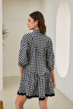 Noralee Black Gingham Ric Rac Mini Dress