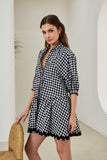 Noralee Black Gingham Ric Rac Mini Dress