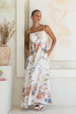 Melina Multicolour Floral Flared Maxi Dress