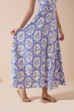 Delilah Blue Floral Flared Maxi Dress